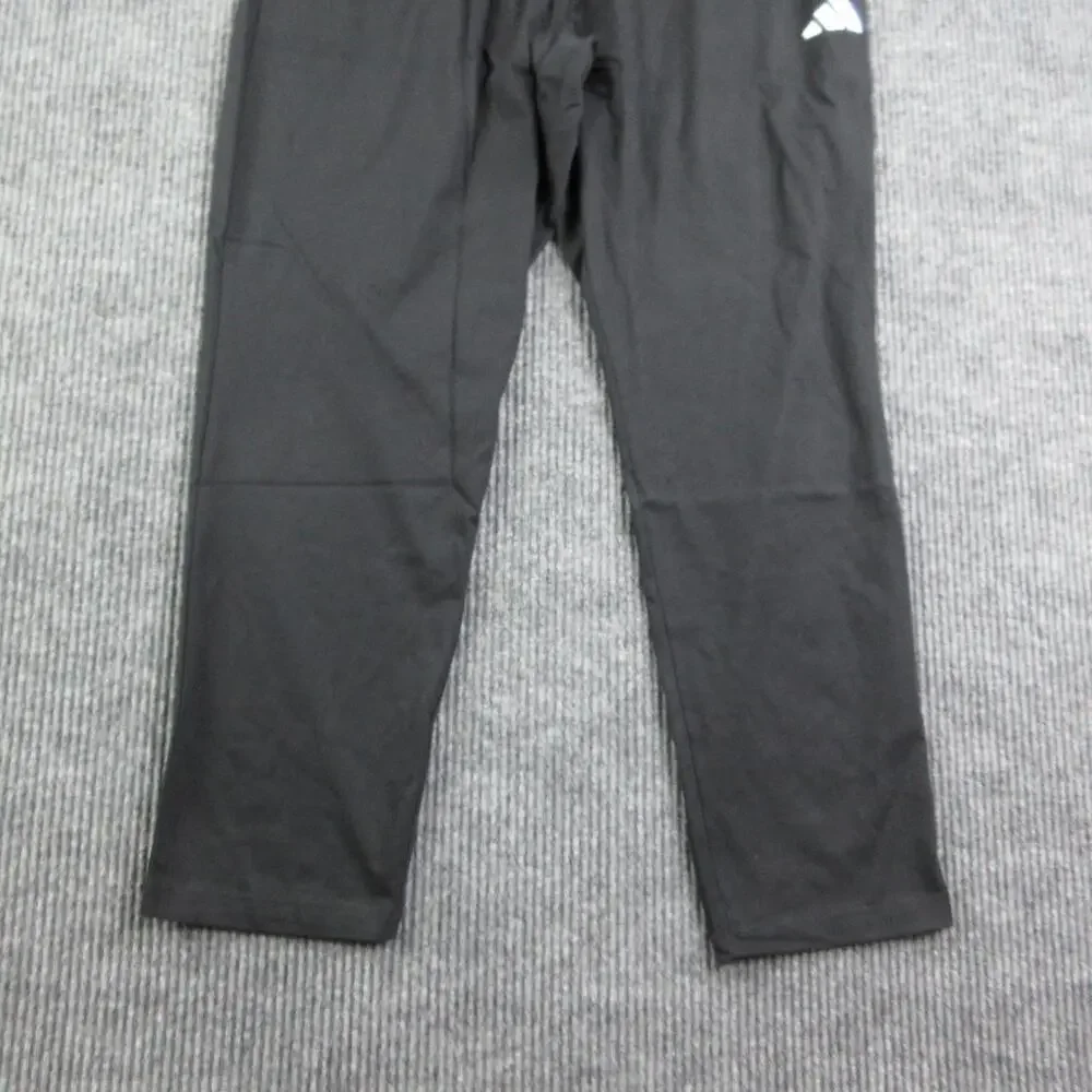 Adidas Pants Mens XL Black Tapered Track Drawstring Pockets 34x30* NWT